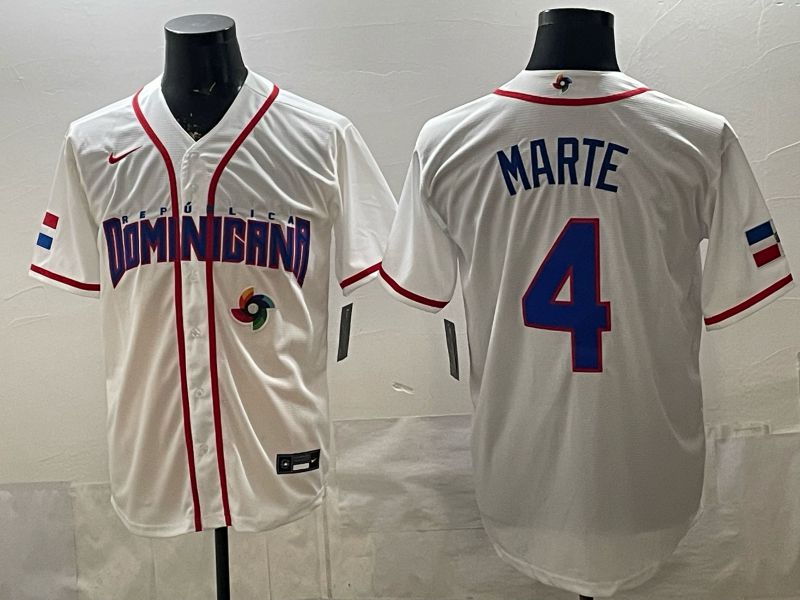 Men 2026 World Cub #4 Marte White Game Nike MLB Jersey style 007->more jerseys->MLB Jersey